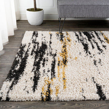Nova Modern Bold Strie' Shag Area Rug